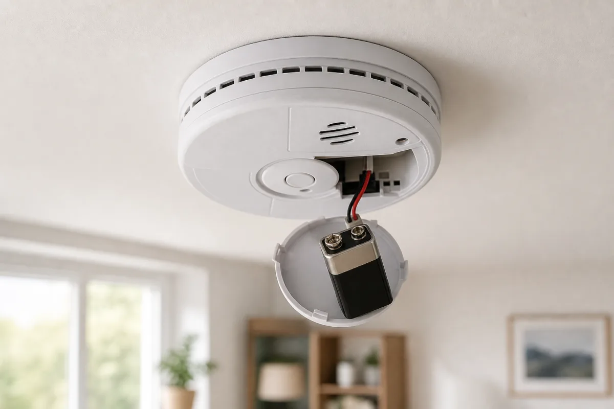 Illustration related to How to Test a Smoke Detector and Replace Its Battery Safely