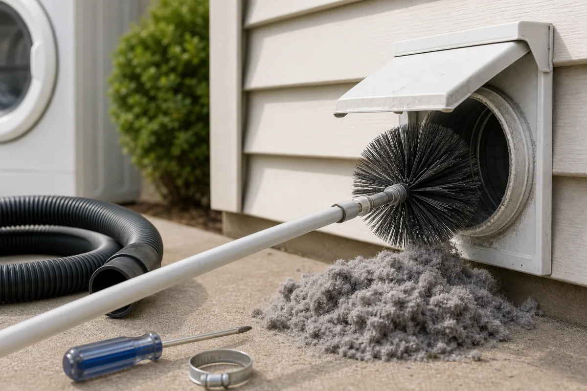 Illustration related to How to Clean a Dryer Vent Safely to Reduce Fire Risk