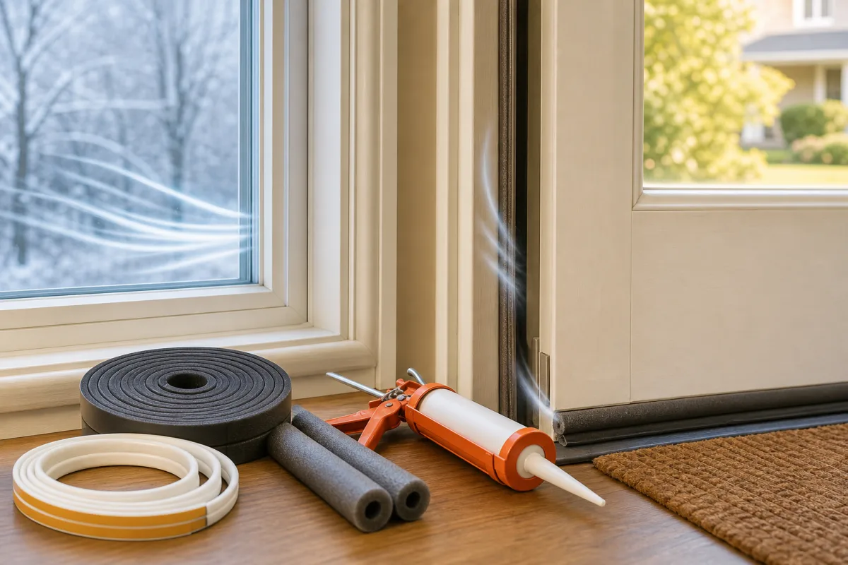 Illustration related to How to Seal Drafty Windows and Doors to Lower Heating and Cooling Bills