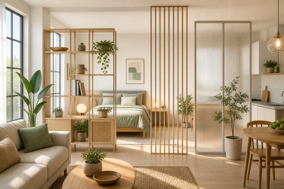 Illustration related to Best Types of Room Dividers for Studio Apartments That Do Not Block Light